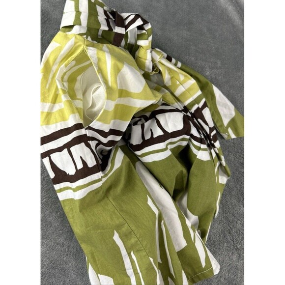 Talbots Petites 2 Pleated Native Batik Flare Skirt Tie Belt Boho Skater Lined - Picture 12 of 13